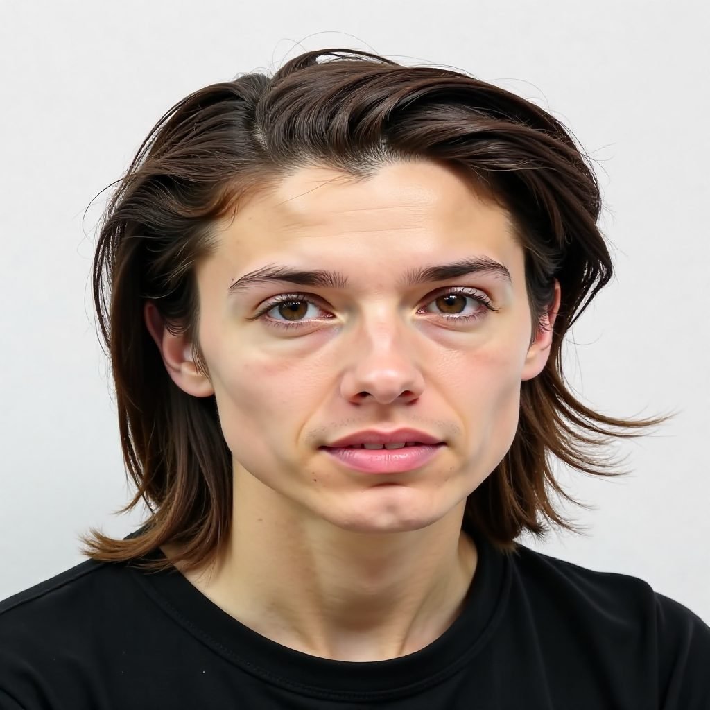 Medium Length Slicked Back Male Hairstyle