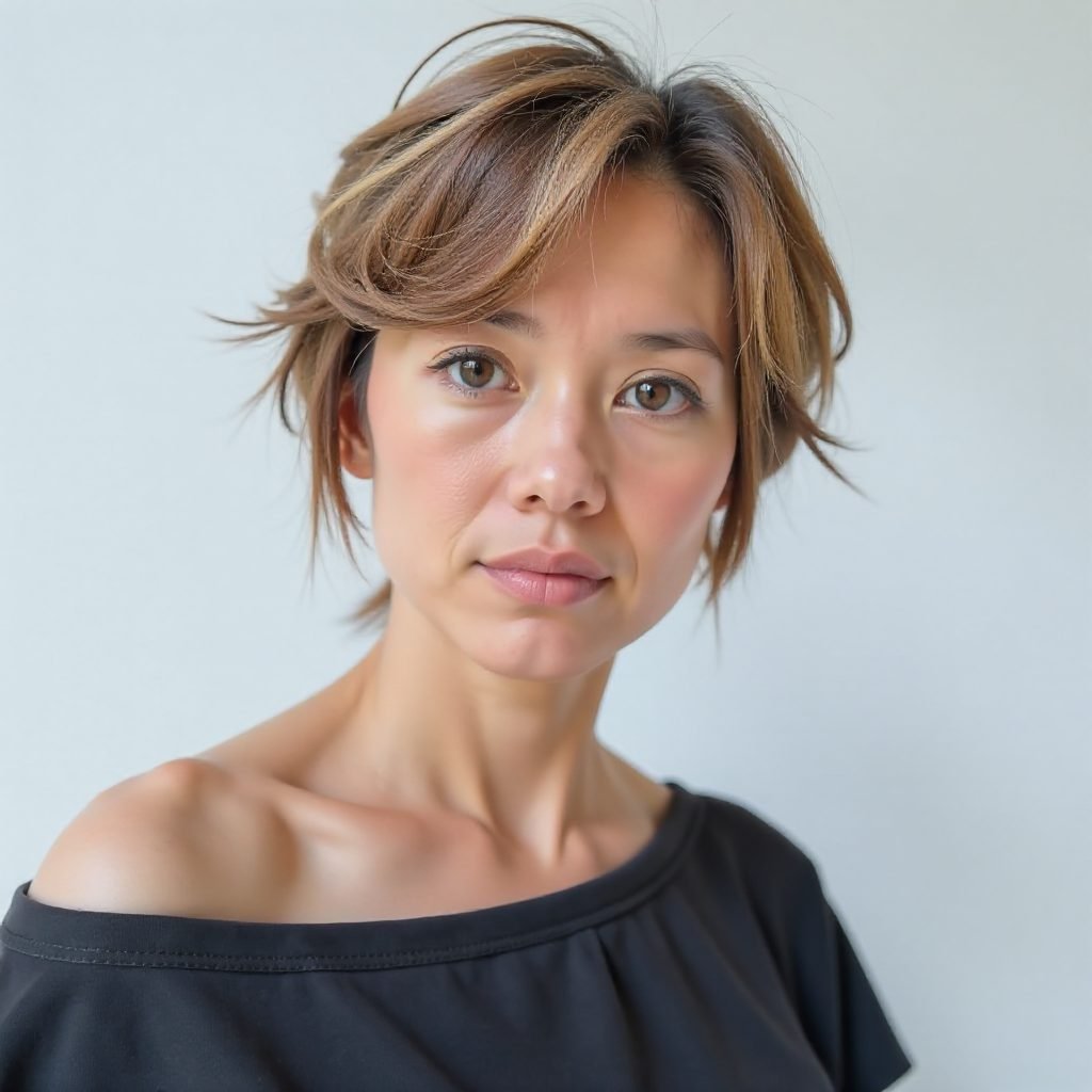 Long Pixie for Chubby Cheeks and Straight Hair
