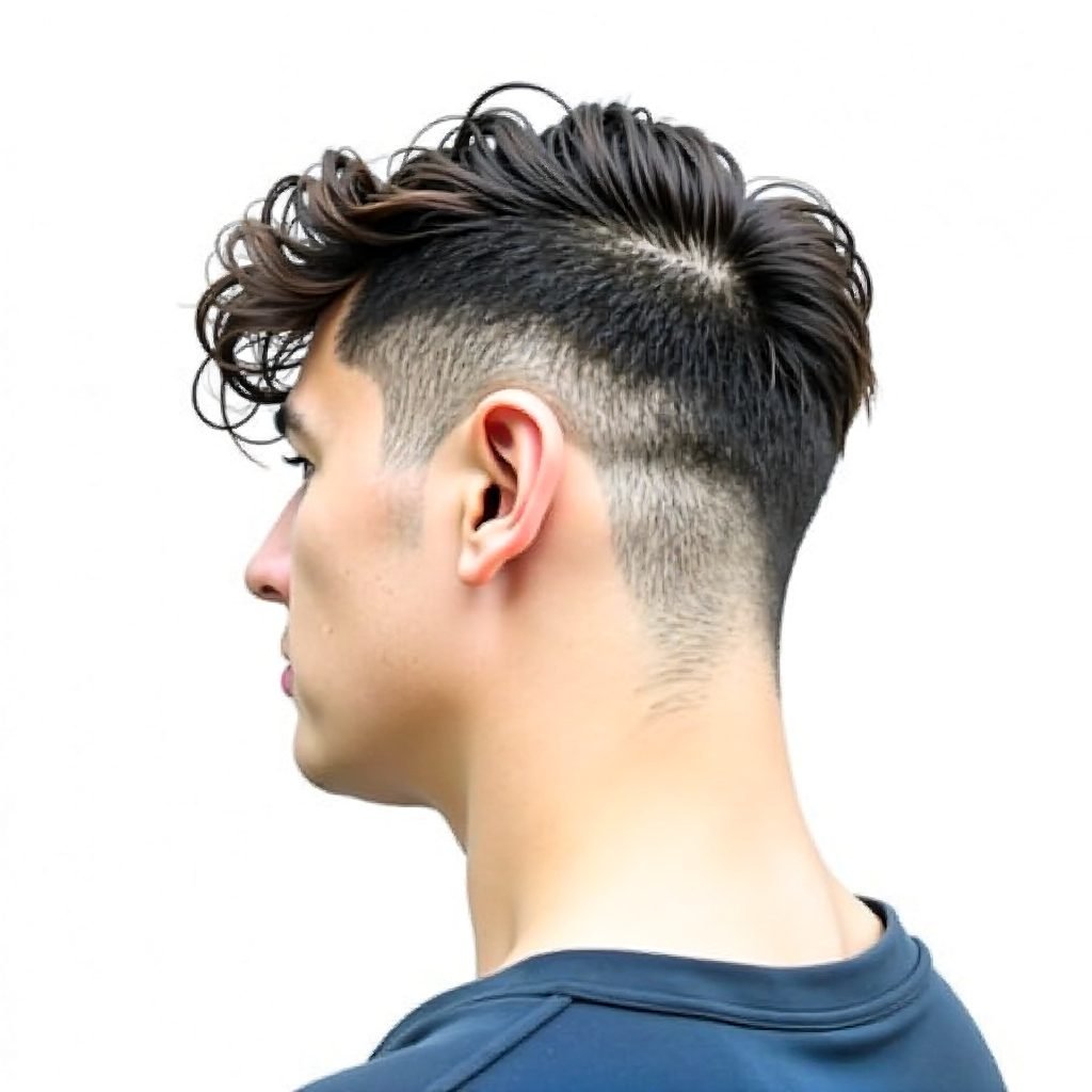Slicked-Back Curly Top Men