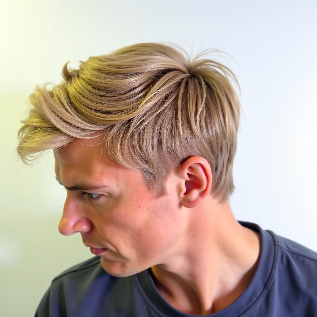 Short Wavy Wolf Cut for Men