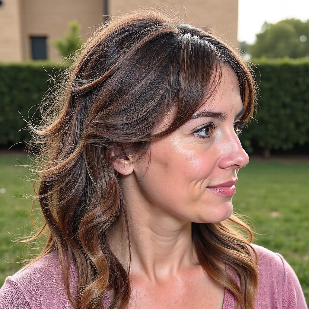 Tousled Naturally Curly Shag Mullet