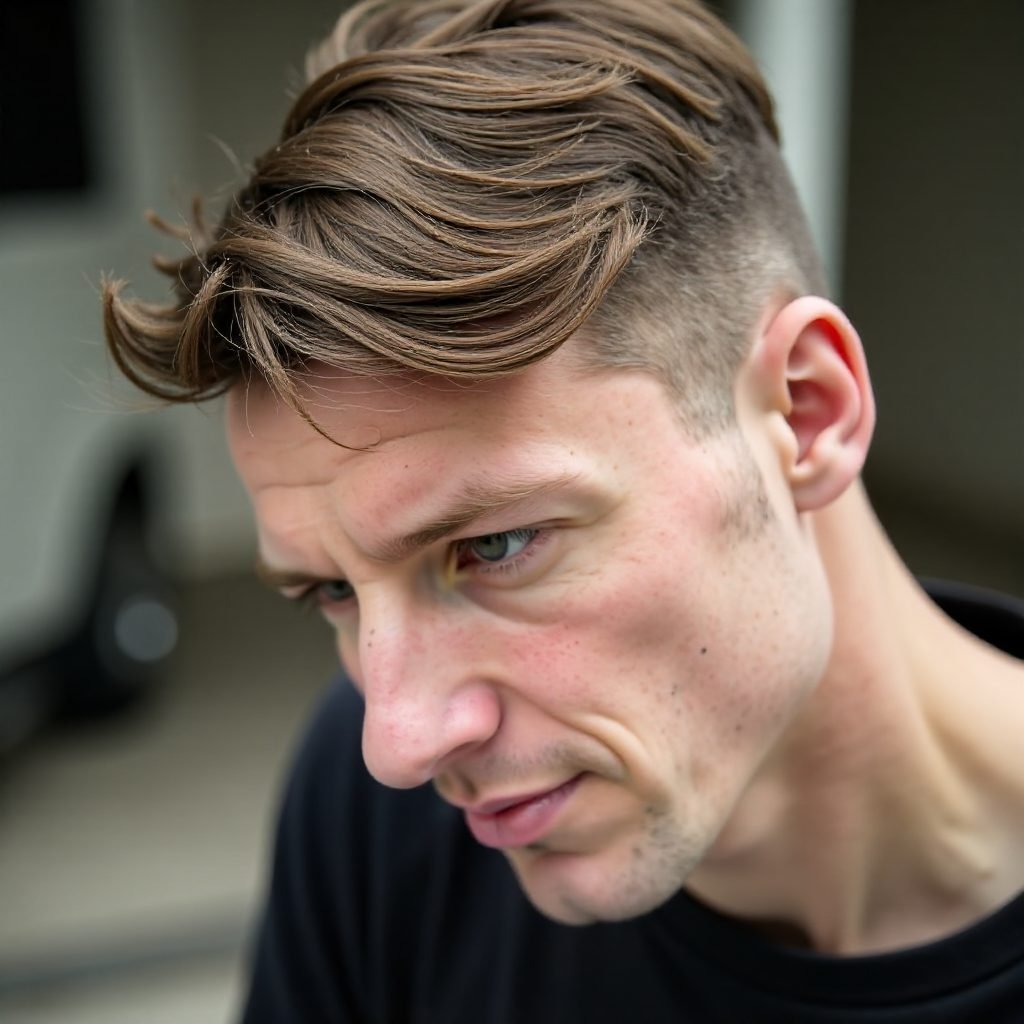 Slicked Back Mens Curtain Hair