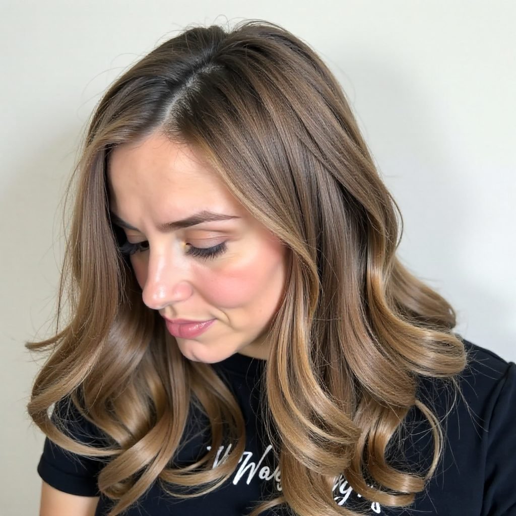Shoulder-Length Straight Hair with Highlights for Guys