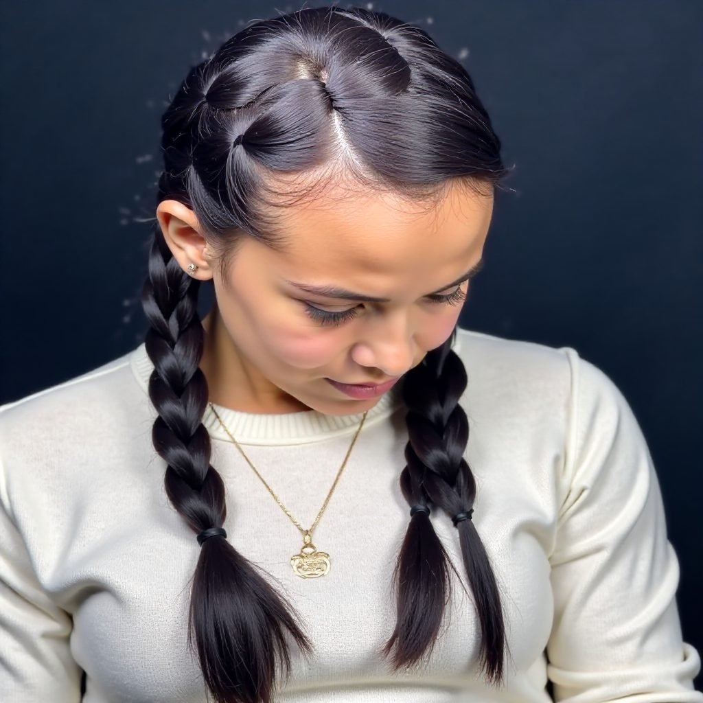Swirly Edges on Braided Hair