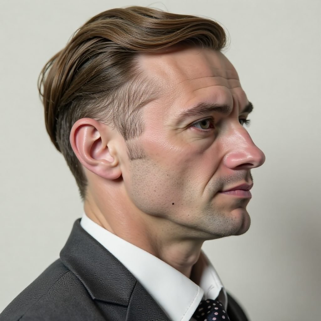 Male Office Mohawk Hairstyle with Fade