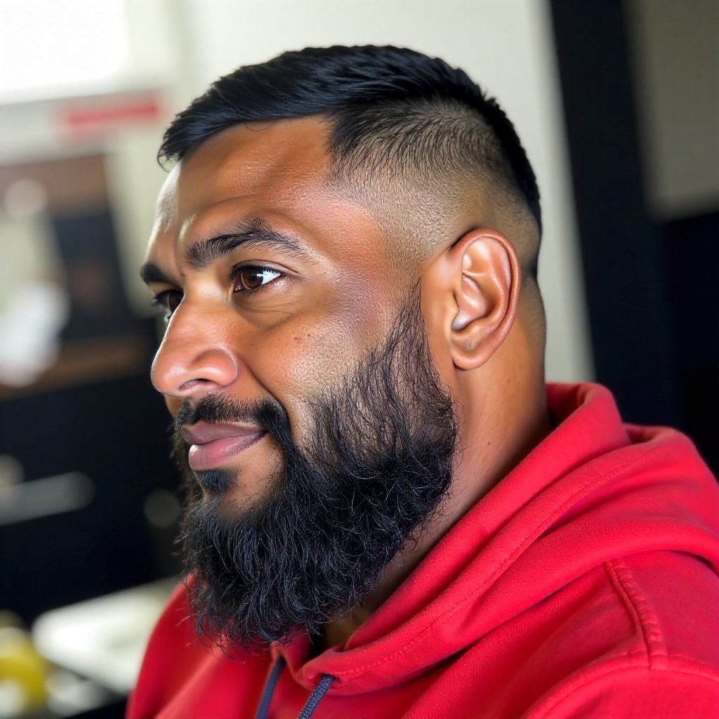 Low Boosie Fade with Facial Hair