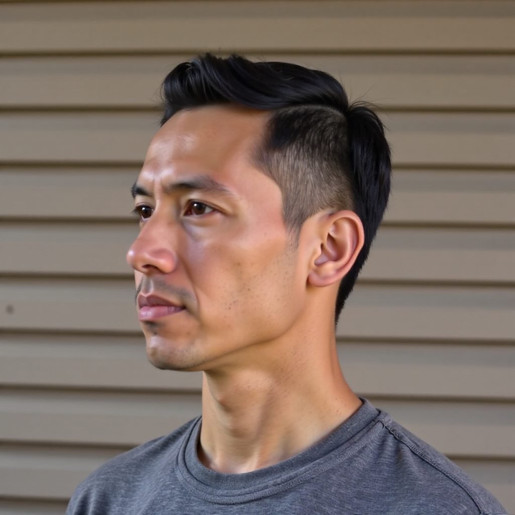 Slicked Back Hairstyle for Straight Hair Male Business