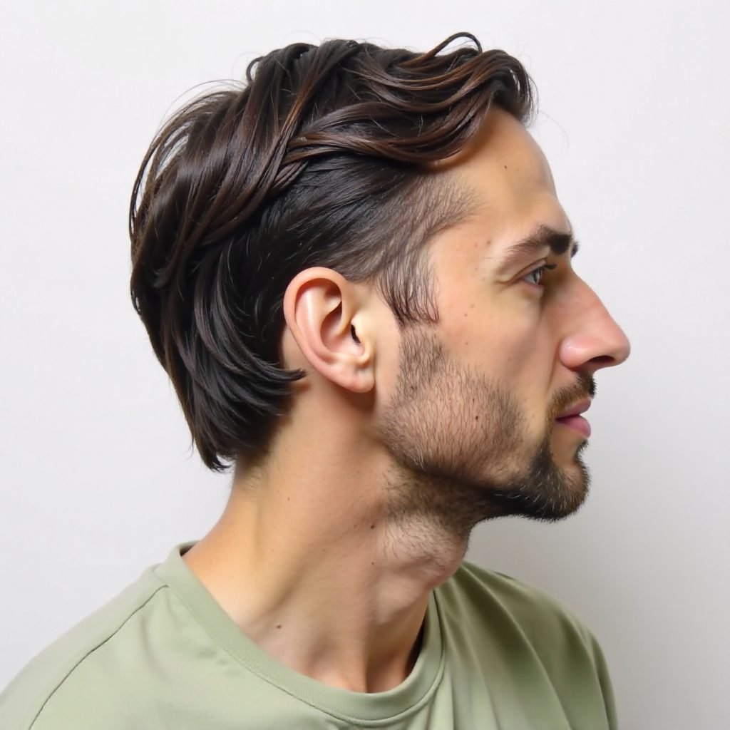 Curly Hairstyle with Short Sides