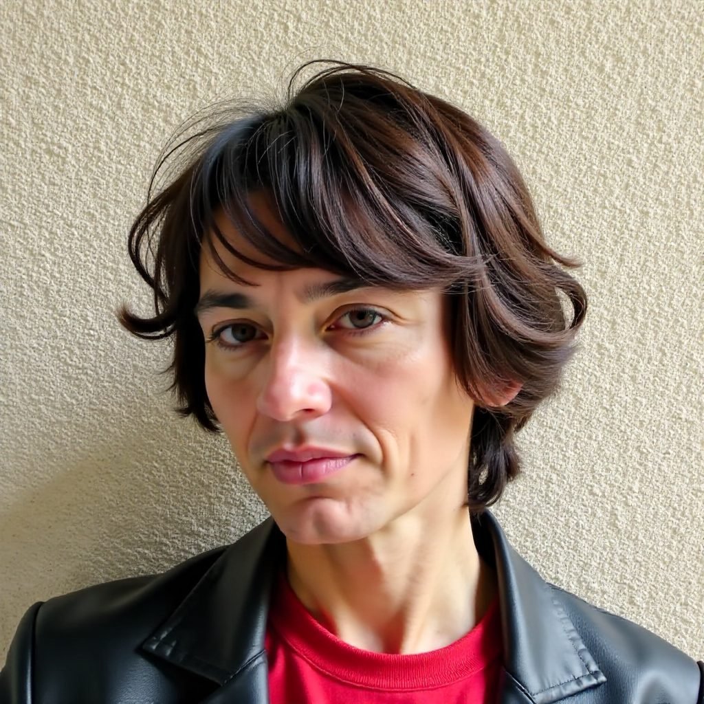 Tousled Wavy Bob with Fringe