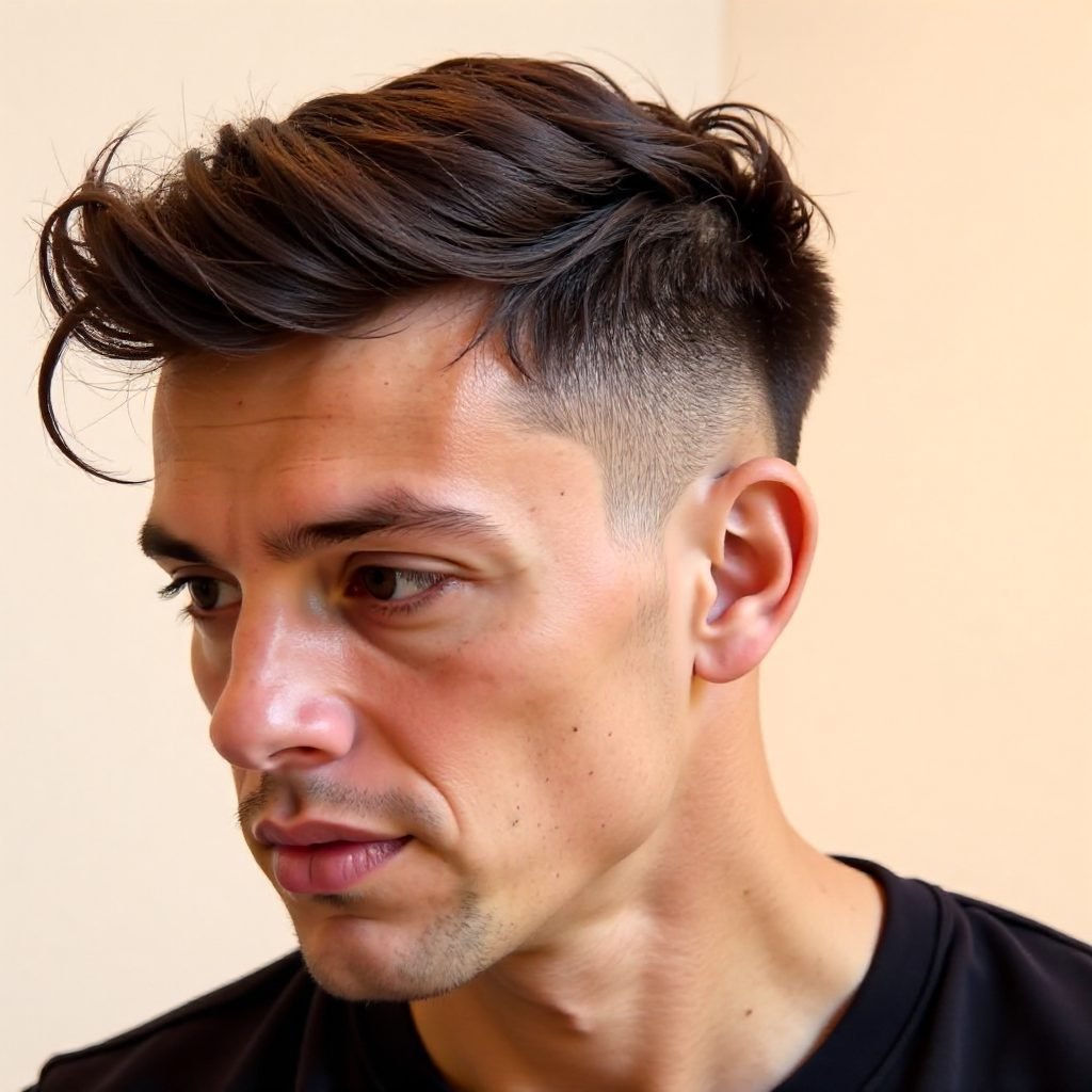 Oval Face Taper Fade for Boys and Men