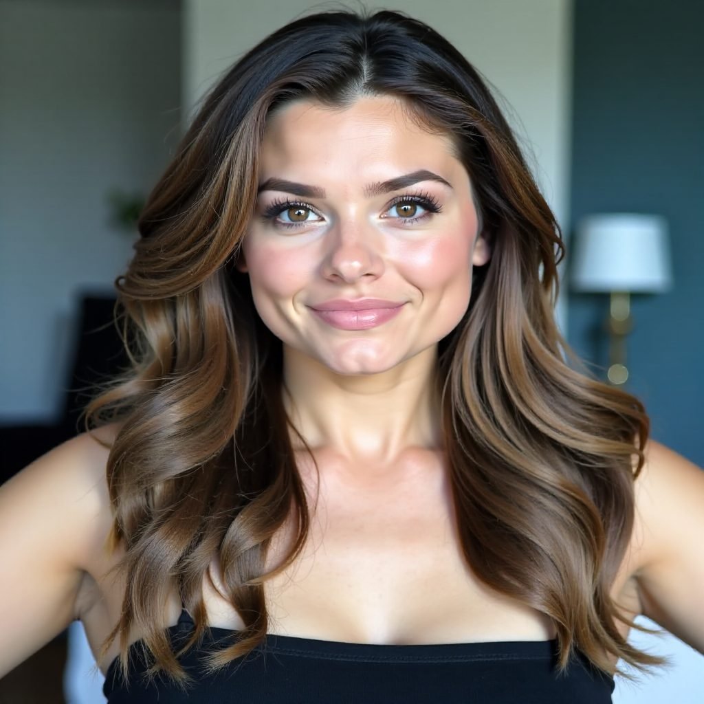 Pear Face Shape Long Wavy Hairstyle